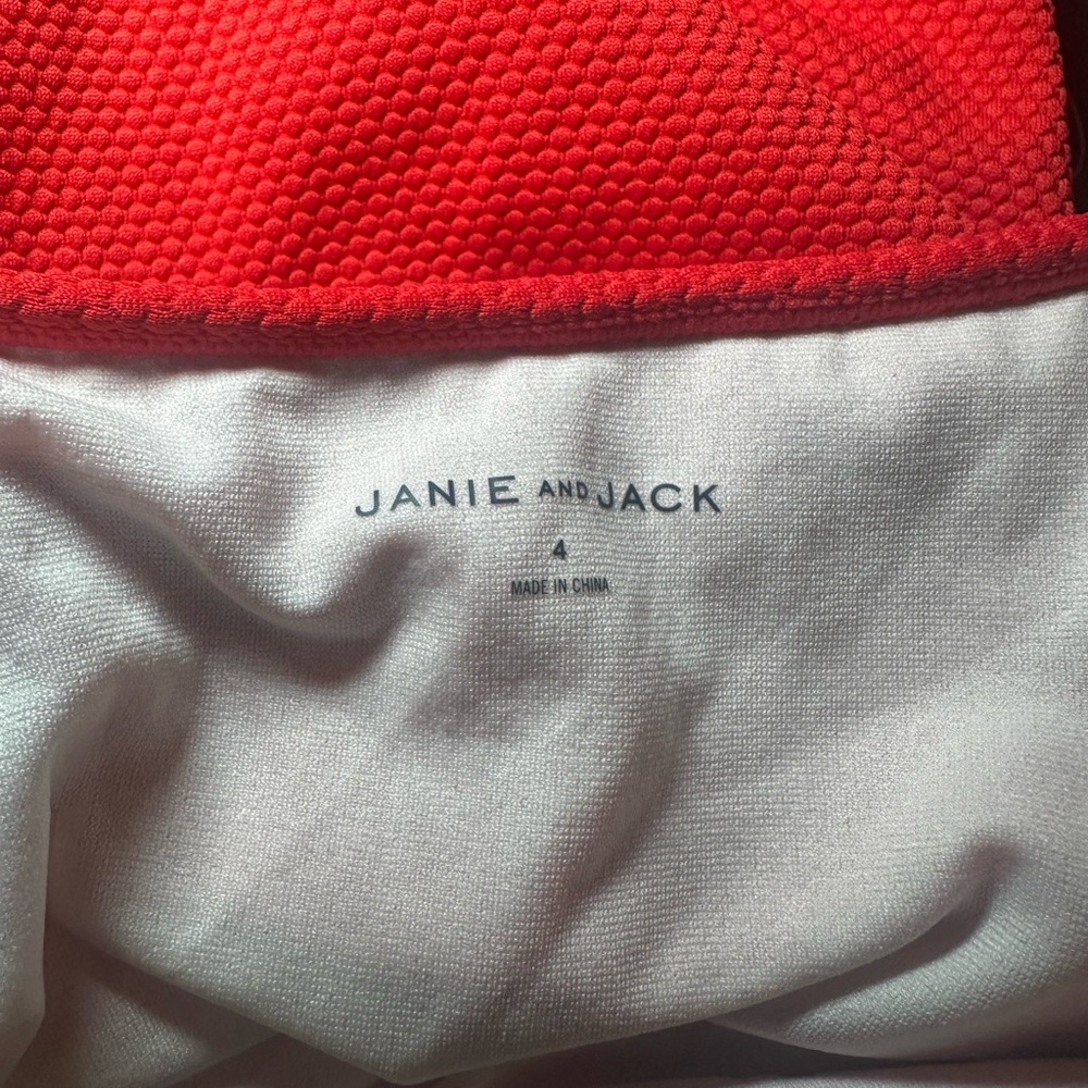 Janie and Jack Ric Rack Ruffle swimsuit size 4 - Picture 4 of 5
